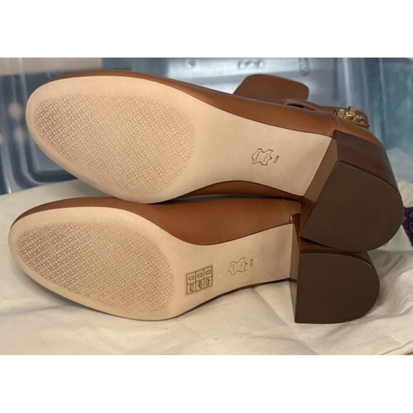 NIB Tory Burch Kira 70MM Bootie Leather Ankle Boots in Mid Tan 59585 Size US 11 - Picture 7 of 16
